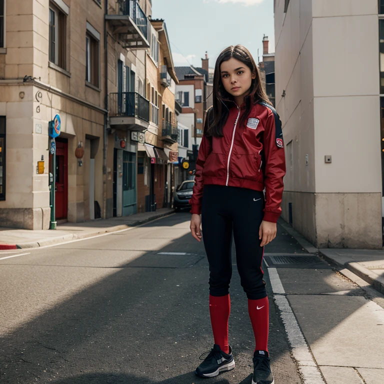 Dafne Keen dressed as an Olympic cyclist