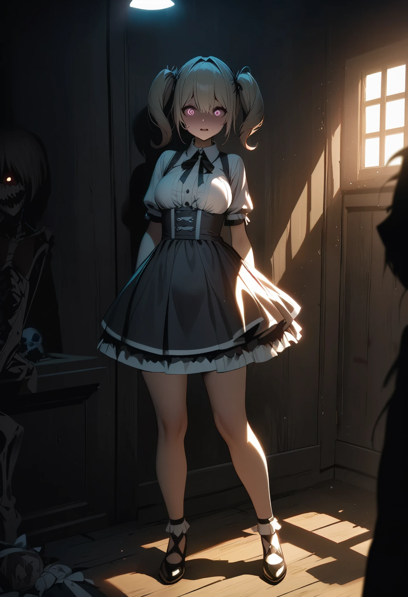 cover page, highres, paid reward available, unparalleled masterpiece, terrifying tale, Hansel and Gretel perfect anatomy, good lighting, volumetric lighting, cinematic shadow,