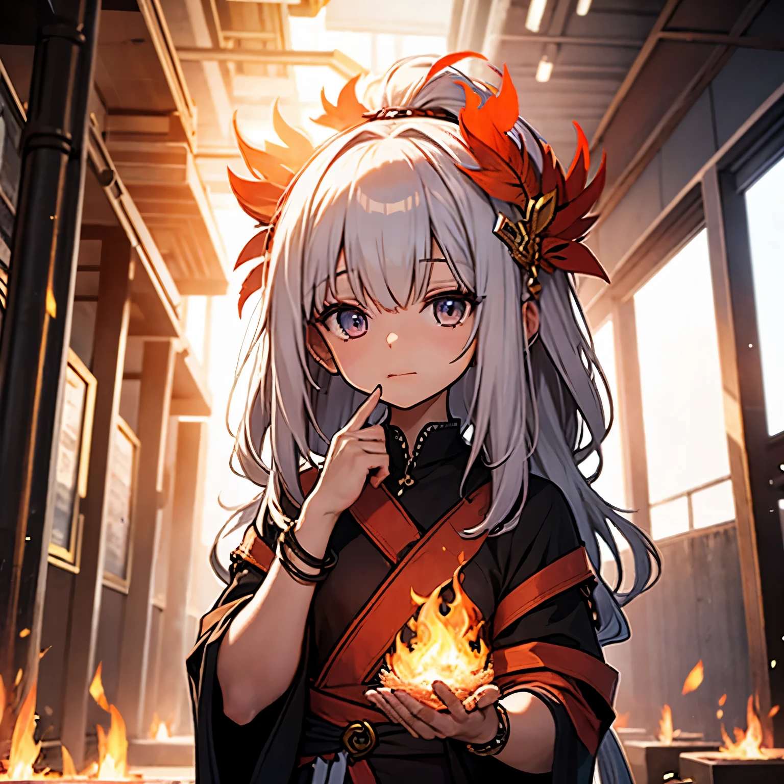 small goddess with fire in her palm