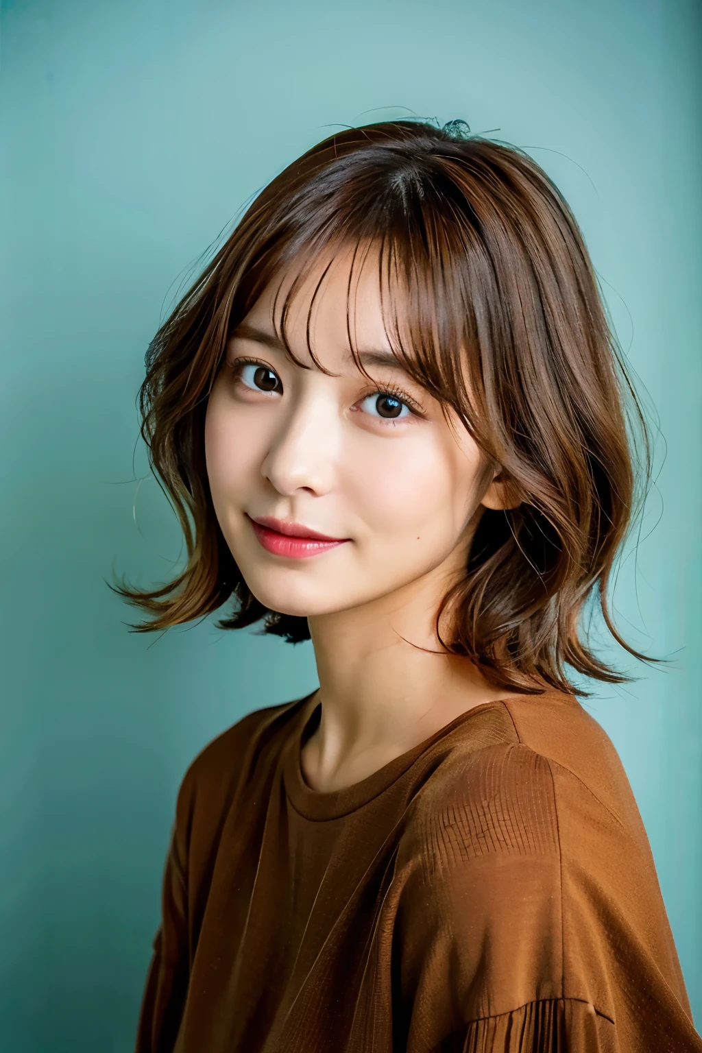 Women in their early 30s、brown hair、Bob