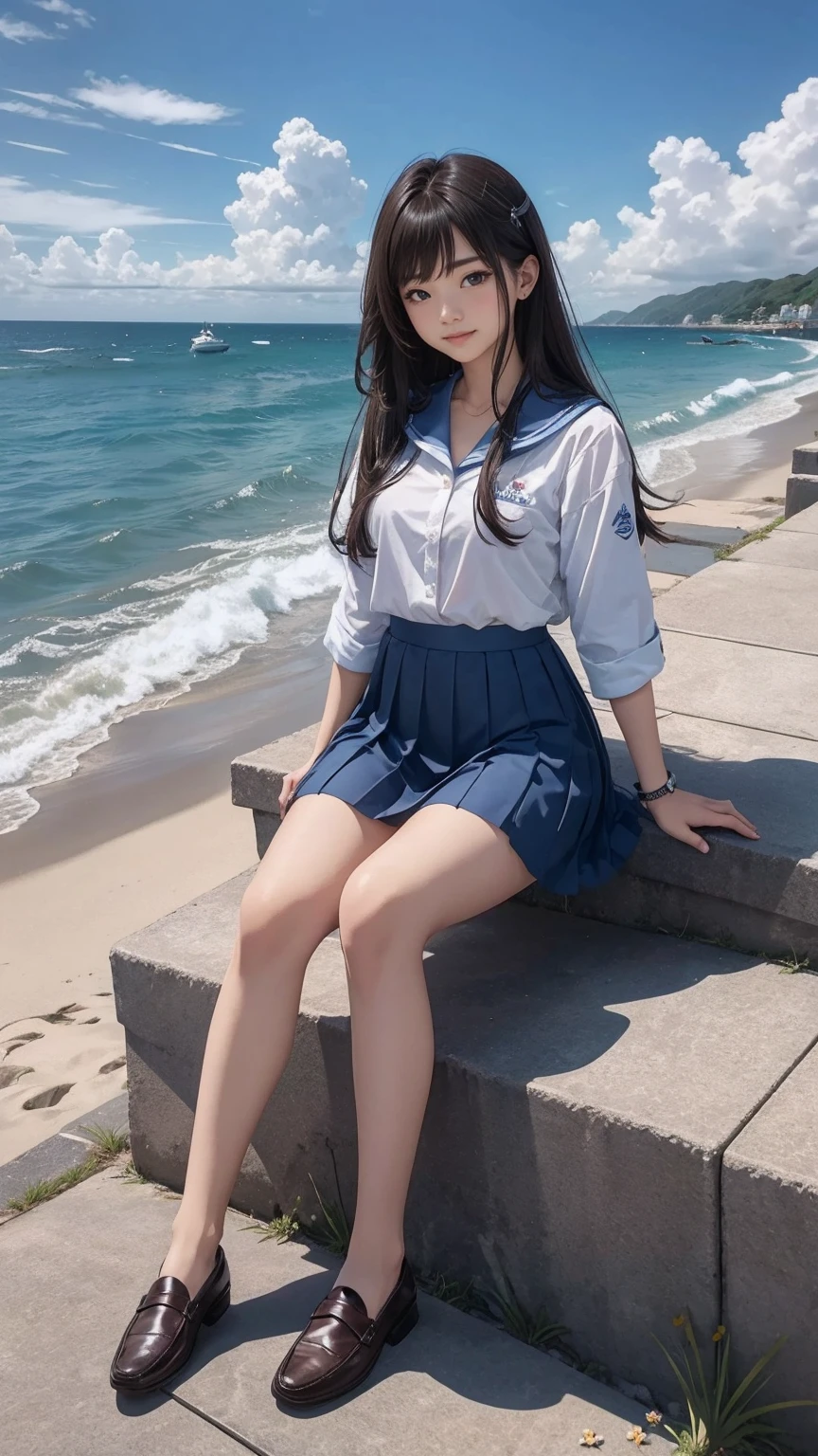 1 girl,high quality,More than picture quality,Rich details,Ocean blue is hair and eyebrows,white socks,High heel