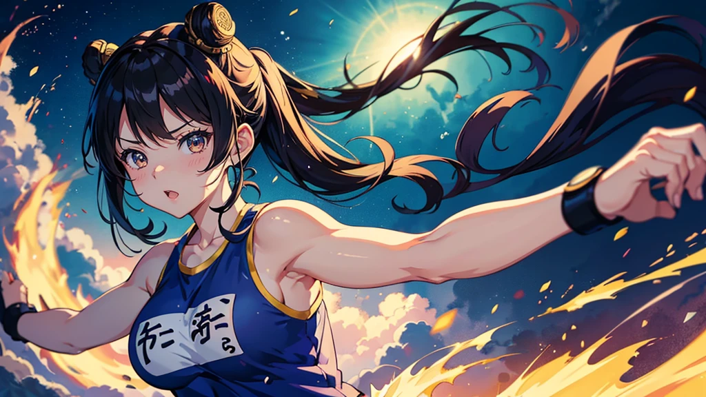 銃を持って地面に座っているビキニ姿のanime girl, Gym Chun-Li, しゃがむ美しいanime girl, 魅惑的なanime girl, fit girl, 4k anime wallpaper, anime style 4k, anime girlがしゃがんでいる, Best Anime 4K Kona-chan Wallpaper, Ultra HD Anime Wallpaper, anime girl, 4K Manga Wallpaper