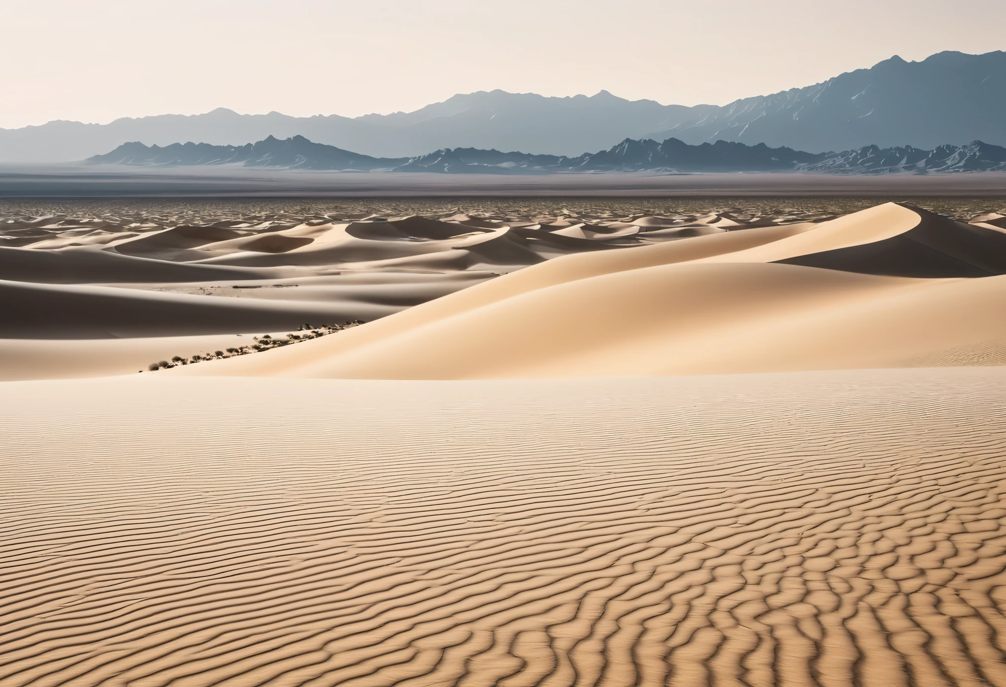 Artistic minimal desert vista captured with a blend of documentary, editorial, and magazine photography techniques --ar 3:4 --stylize 250