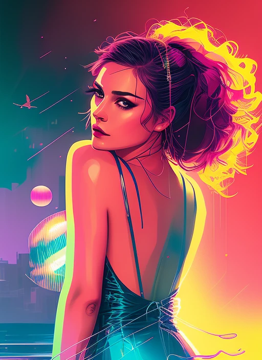 estilo snthwve nvinkpunk mulher atriz segurando as mascaras da tragedia e comedia do teatro, (hallucinating colorful soap bubbles), por Jeremy Mann, por Sandra Chevier, por Dave Mckean e Richard Avedon e Maciej Kuciara, punk rock, garota tanque, Altamente detalhado, 8k