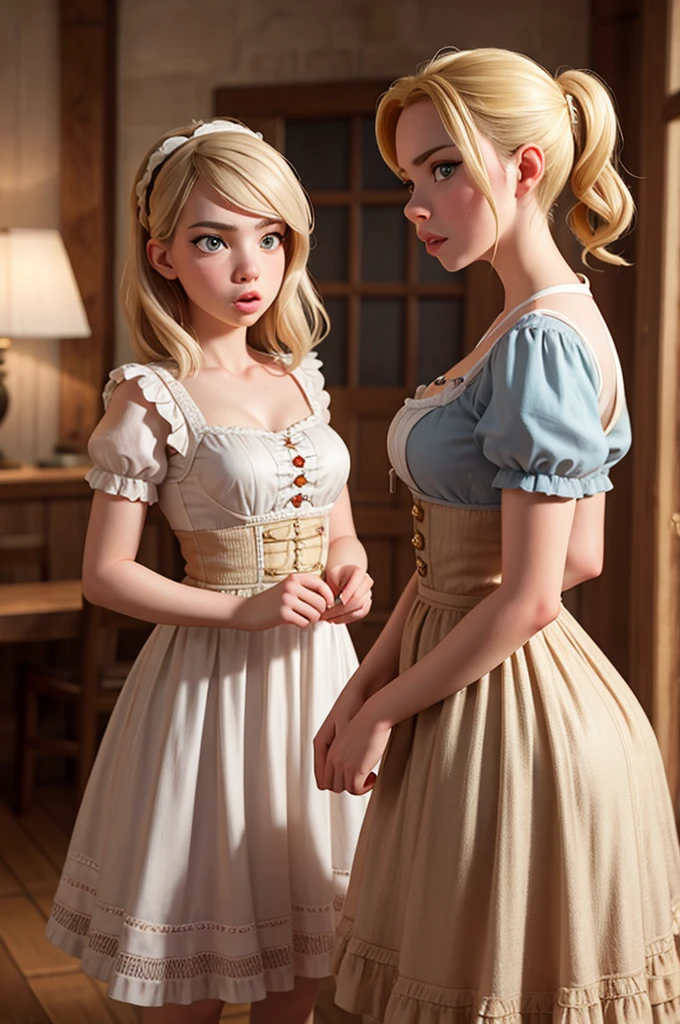 1girl, (Anya Taylor-Joy:1.2), realistic, photorealistic, graphic novel, impossible clothes, thick lips, full lips, big lips, (surprised:1.2), (shocked:1.2), [blonde hair|silver hair], two-tone hair, shiny hair, sunbeam, god-rays, bursting breasts, ambient light, rim-light, rimlighting, backlighting, realistic, (photorealistic:1.1), (lineart:0.8) irndl, a woman in traditional bavarian dress Standing poses for a picture , german woman, wearing a dirndl, Anya-Taylor-Joy
