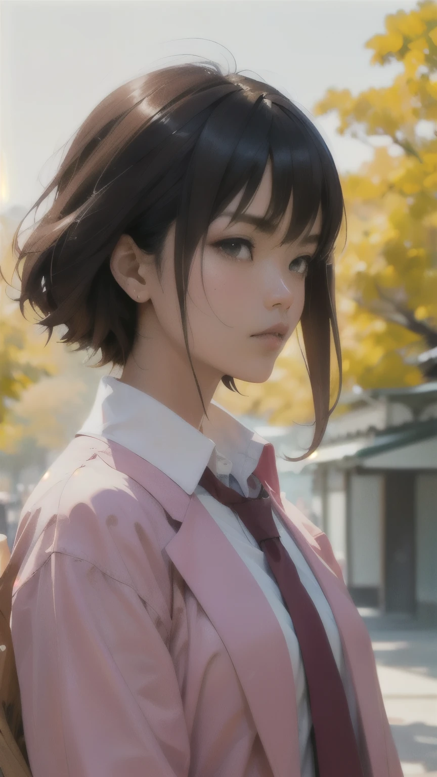 kurisu makise steins gate anime, atmospheric, elegant portrait, super highly detailed, professional digital painting, artstation, concept art, 8k, art by wlop, artgerm and alphonse mucha and eiichiro oda shinkai makoto vibrant Studio ghibli kyoto animation hideaki anno Sakimichan Stanley Artgerm Lau Rossdraws James Jean Marc Simonetti, fashion,(business suit), man, closed mouth