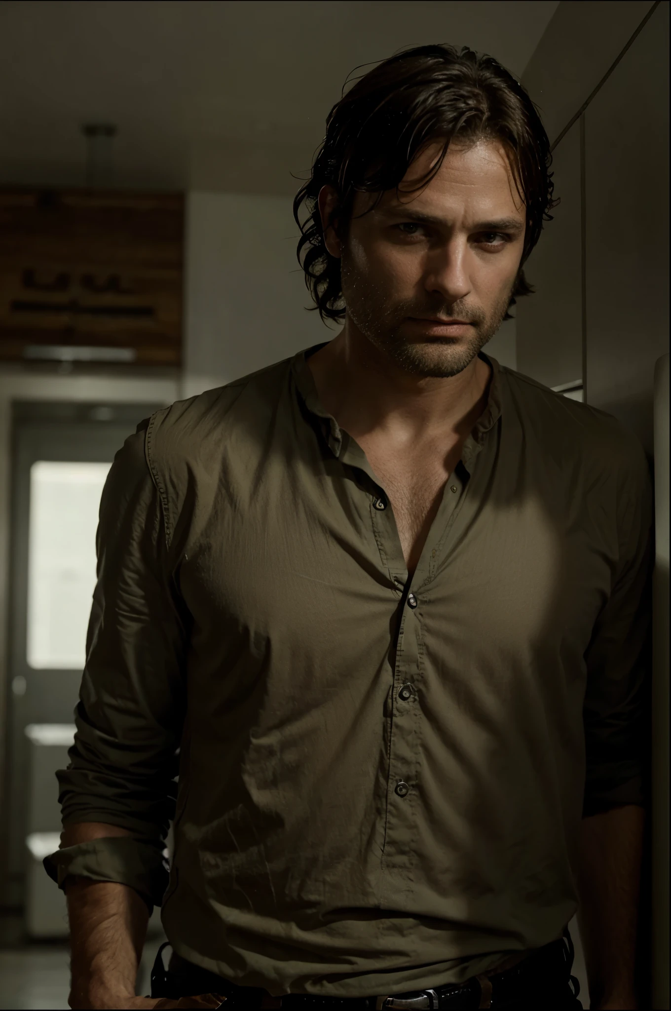 Fais rick grimes comme un roi, qui leve une main en l’air