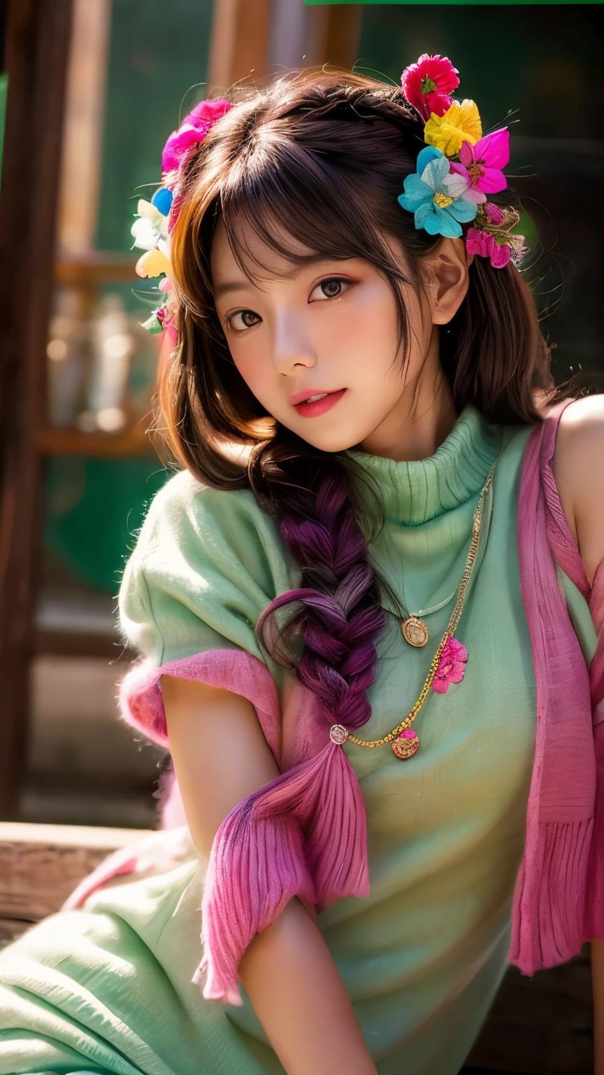 (masterpiece、highest quality、official art:1.2)、(colorful)、see the beholder、1 girl、portrait、alone、colorful水上浮遊、random sexy pose