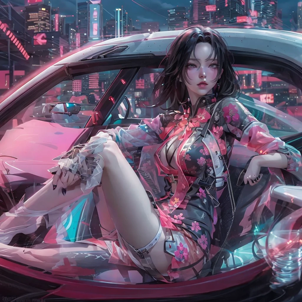 ###A Task {white |black |red |blue |pink} car {Open legs, view of pubic hair, |1 sexy girl in transparent clothes, |cyberpunk, car, |Mandala, fractal, |Full female body, | Mandala and flower tattoos} ### B Task {seductive pose, |well detailed graphics, |nice breasts, |naked breasts, |open} ### C Task {close-up, |women in white dress with engineering elements, |city of the future, |anime character, |full-length art} ### D Task {{pink sunset, |city in the background, |Luxurious style, | Hyper-detailed, |ultra-realistic, |cinematic, |neon lighting, |unreal engine, |RTX --ar 2:3}.