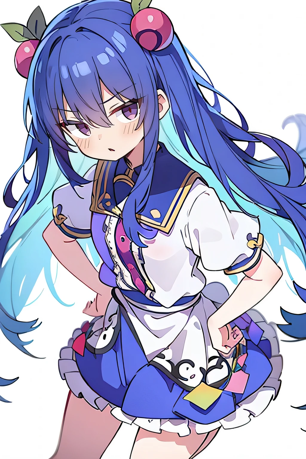 (masterpiece),best quality, expressive eyes, perfect face, 1girl,
Put your hands on your waist,fair, Gorgeous,Japanese cartoons,girl,lola,Hina Angel, blue hair, blue haired, floating clothes,Grab your waist, Grab your waist, hands on hips , hands on hips,sit, sit on ground, Legs on the ground, flat chest,snowflakes falling,