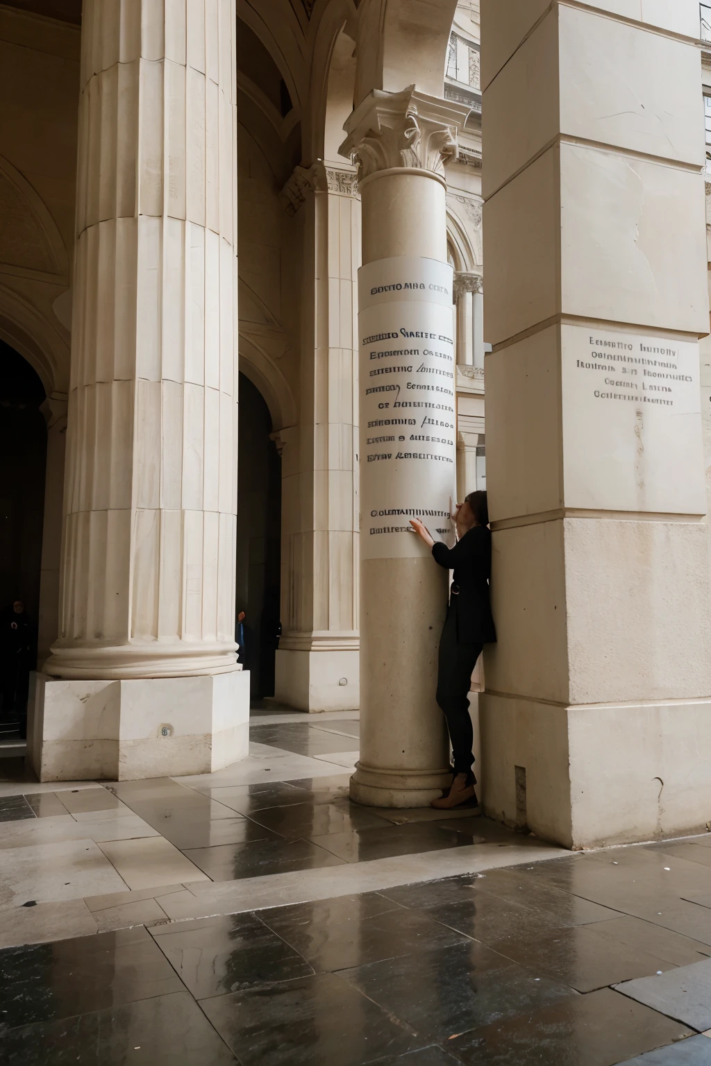 The monument would consist of a solid and majestic central column, representando la fortaleza del aprendizaje. This column would be adorned with a series of open books, each representing a different academic discipline, desde ciencias hasta humanidades, engineering, arts and more. The books would be sculpted with intricate details, showing key symbols and concepts of each field of study.

A los lados de la columna central, there would be human figures in a position of study and reflection. Some would be writing on scrolls, others would be discussing in small groups, while some would be looking at the horizon with expressions of amazement and discovery. These figures would represent the diversity of students and academics committed to the search for knowledge..

En la base del monumento, there would be inscriptions celebrating higher education achievements, honoring those who have contributed significantly to the advancement of knowledge and society through research, teaching and service.