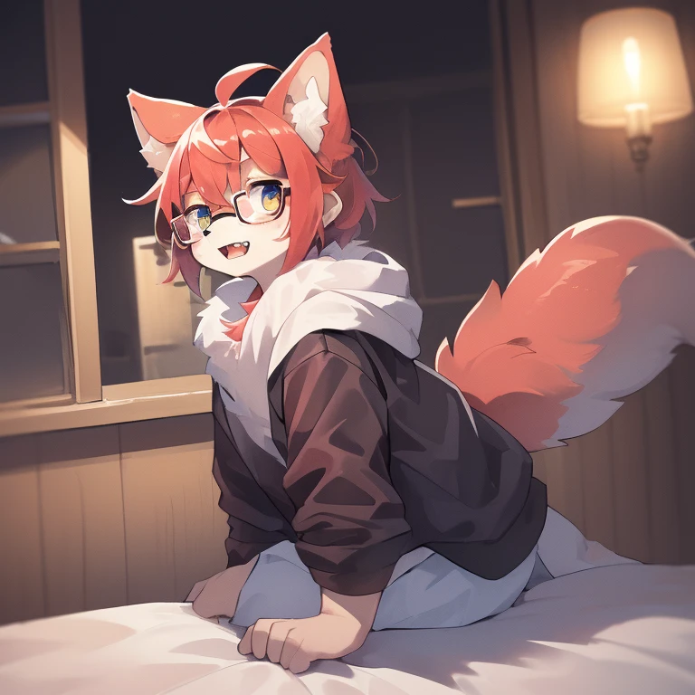 (toddler:1.5), best quality,best resolution,(fluffy anthro kid furry :1.6), (kid :1.6),snow leopard girl,yellow eyes,red hair, long hair,wavy hair,messy hair,white fur, kid snow leopard tail,snow leopard ears,(black leopard printed fur), small breasts, glasses, (black viktoria´s secrets for kid´s), kid lingerie model, small bell collar, (white maid gloves), ruffles, bare belly, beautiful bathroom, looking at viewer, naughty face, heart eyes, heart expression eyes, upper body only, againts door, sexy pose, open mouth, open legs, showing his butt