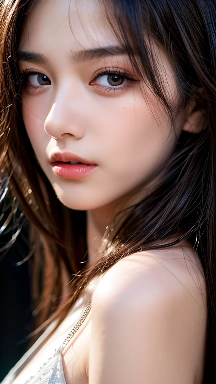 (8ก, Highest quality: 1.2), Extremely detailed, thorough resolution, (realistic, realistic photo: 1.37), Portrait, high definition RAW color photograph, professionally arrested, high definition and beautiful, high definition, 8ก Image wallpaper, Amazing details, Big file size, highly detailed beautiful girl, Extremely detailed face, Finely defined eyes, The skin has a fine texture., Every feature is meticulously displayed., The fingers were neatly outlined., The nose has a precise shape., expressive lips, perfect anatomy, background is not blurred, one story, (20:1.2), Twenty generations, cute girl, realistic full complete body