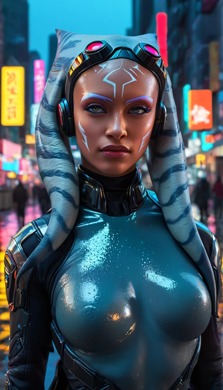 extremely detailed eyes,strong and confident stance,vibrant colors,dramatic lighting,futuristic concept art,cyberpunk style,neon lights,metallic textures,(best quality,4k,8k,highres,masterpiece:1.2),ultra-detailed,(realistic,photorealistic,photo-realistic:1.37),HDR,UHD,studio lighting,ultra-fine painting,sharp focus,physically-based rendering,professional,vivid colors,bokeh,portraits,landscape,horror,anime,sci-fi,photography,concept artists,colored lights,reflection,gleaming surfaces,cityscape,advanced technology,colorful holograms,mysterious atmosphere,luminous signs,dystopian future,vibrant cybernetics,futuristic fashion,glowing urban environment,wet streets,nighttime rain,high-tech goggles