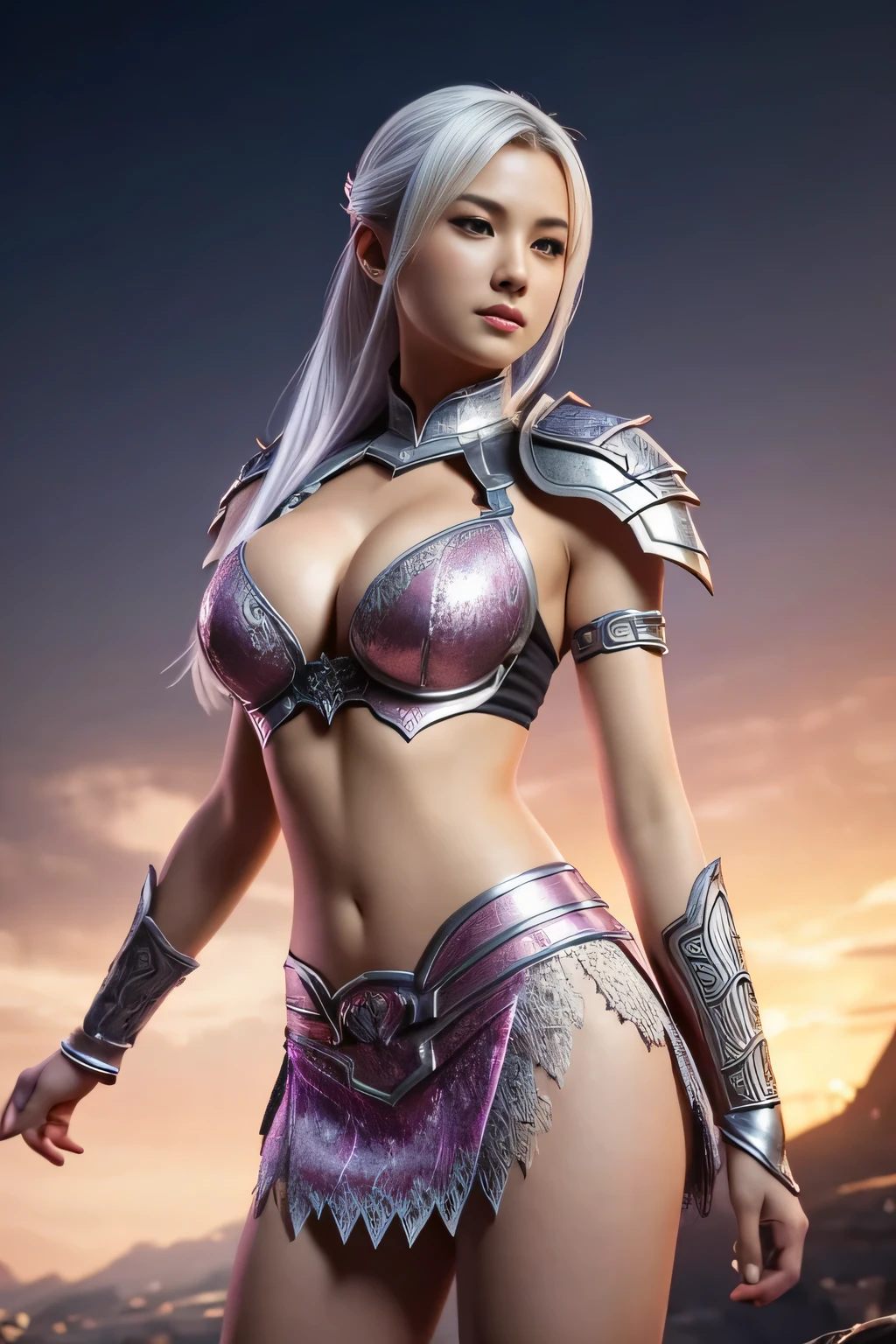 Melody Marks sexy woman in a white gold and pink lotus lace armor skirt, chengwei pan on artstation, by Yang J, detailed fantasy art, stunning character art, fanart best artstation, epic exquisite character art, beautiful armor, extremely detailed artgerm, detailed digital anime art, artgerm on artstation pixiv, armor girl, cleavage big breasts:1.2, (mini skirt:1,5)