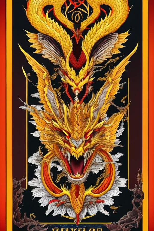 yellow dragon front red eyes