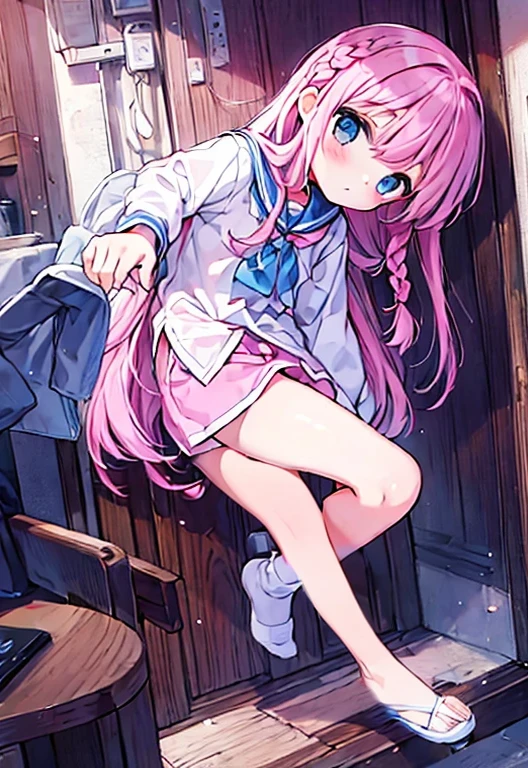 beautiful thin legs、Wooden Door