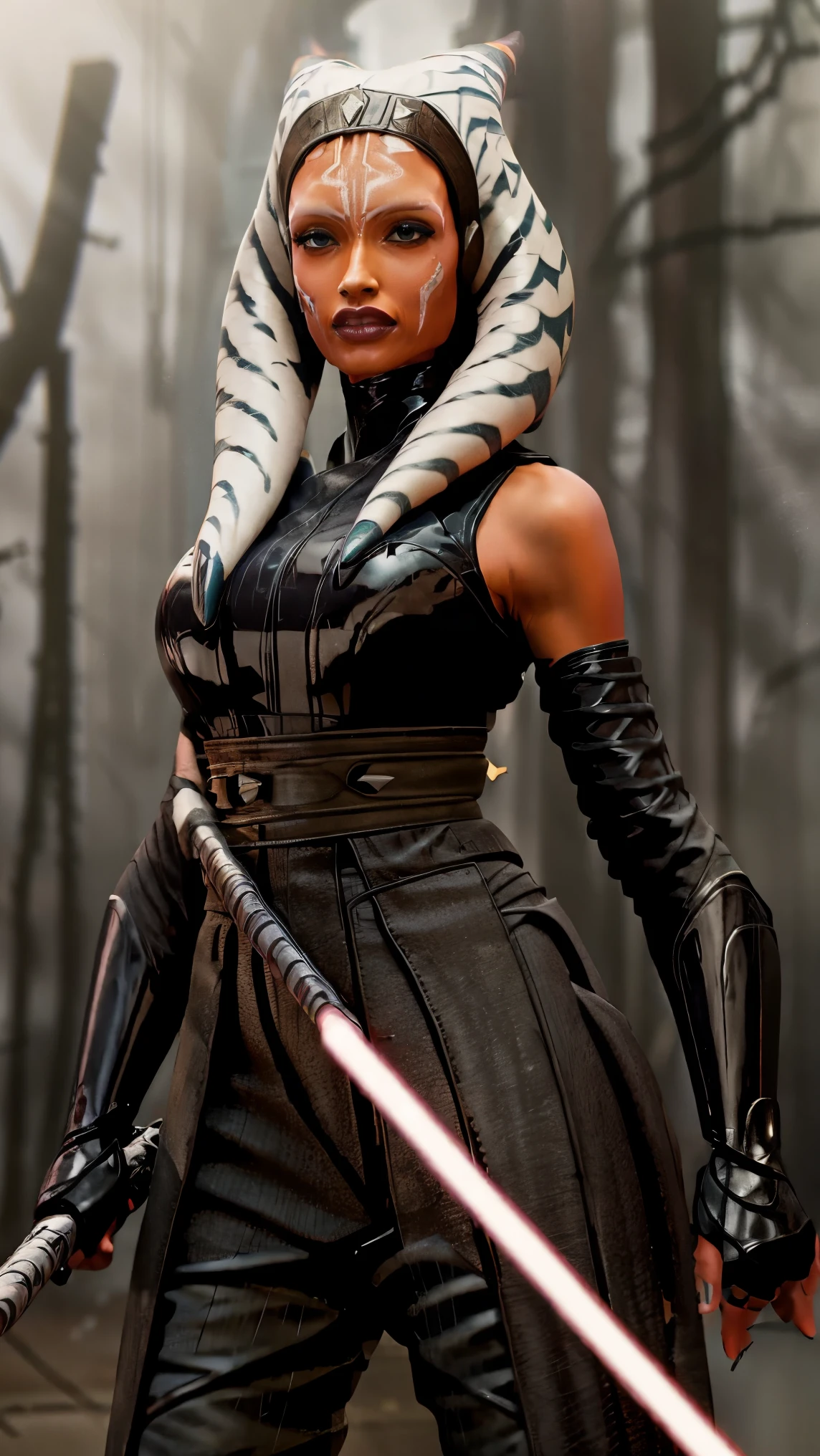 AHSOKA Brainwashed by the GALACTIC EMPIRE. (((WEARING SEDUCTIVE LATEX))) 
