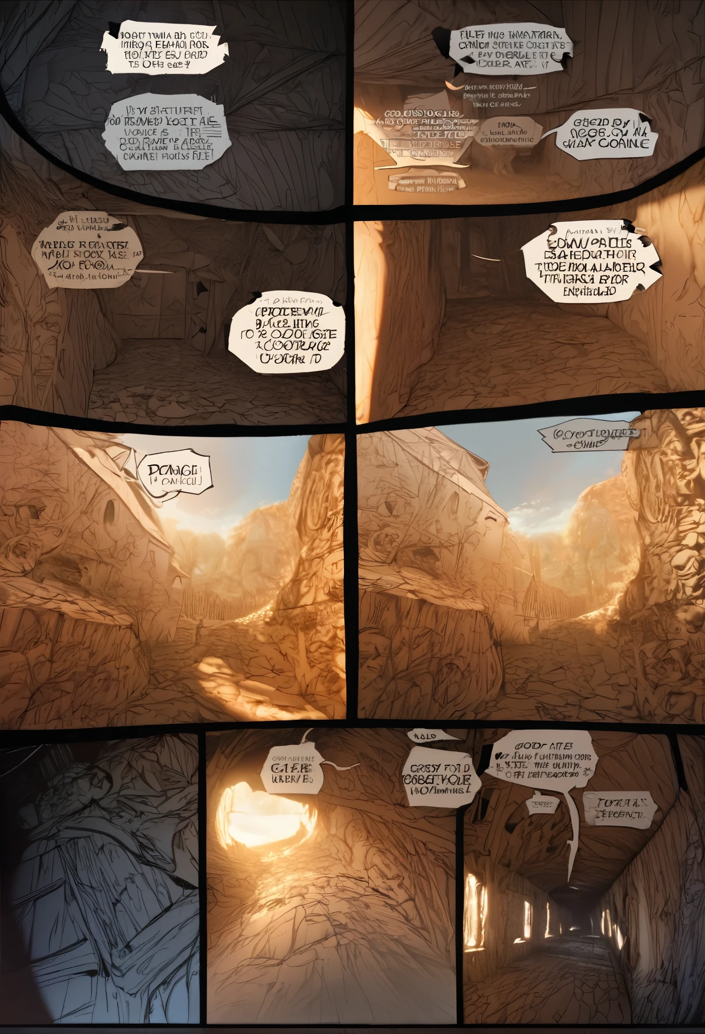 cover page, highres, paid reward available, unparalleled masterpiece, terrifying tale, Hansel and Gretel perfect anatomy, good lighting, volumetric lighting, cinematic shadow,  assorted angles, full body, upper shot, dynamic angle(boys comic-like panel layouts, speech balloon, English text, Hand-drawn sound effects stickers used in battle comic),