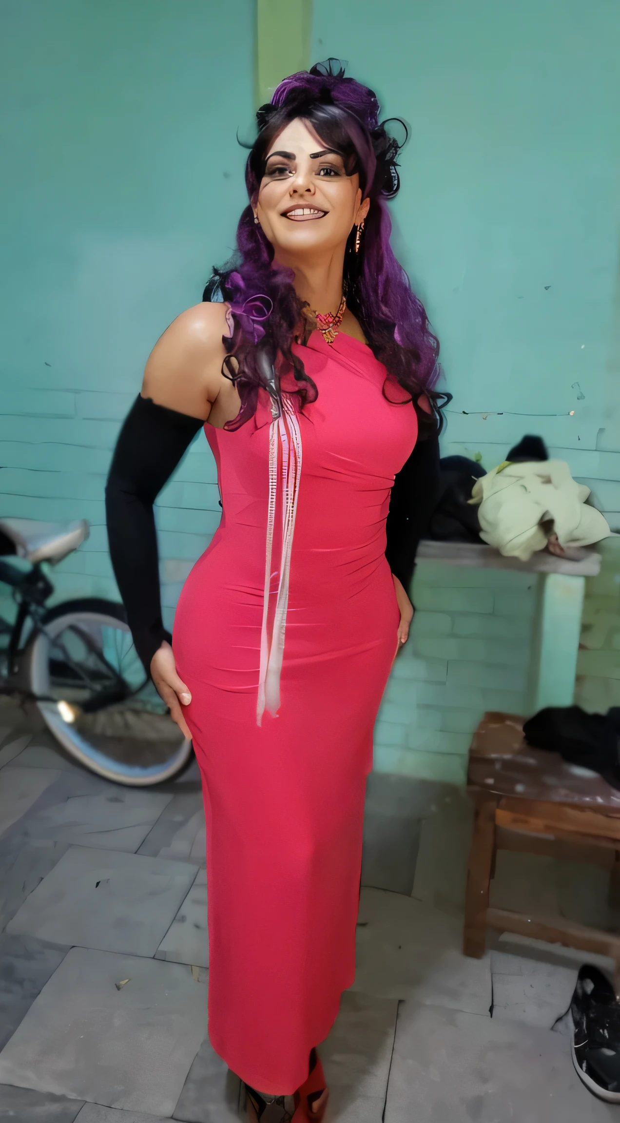 araffe woman in vestido verde posing for a picture in front of a door, full body vestido verde, vestido verde, vistiendo verde y dorado elaborado, she wears a dark vestido verde, vistiendo un vestido largo, vistiendo de verde, tiro de cuerpo entero, piel de color verde!!, cerrar toma de cuerpo completo, usando un vestido de noche, wearing a neon vestido verde, dark vestido verde