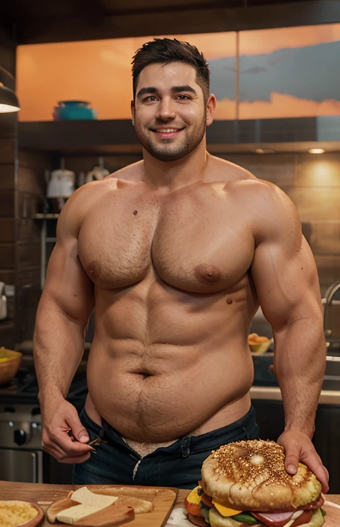 Apenas Masculino rechonchudo coxas extremamente grossas na imagem gerada,(Melhor qualidade, obra de arte), Culinary Magazine Capa da Masculina, 1 homem idoso, 65 anos de idade, Incredible, fofinho, Um sorriso comovente, Comida deliciosa, personagem, graphics, advertisment, magazine title,rastreamento de raio,Hyper-detailed description。 --v6, Apenas rechonchudo, gordinho, coxas extremamente grossas, barriga grande