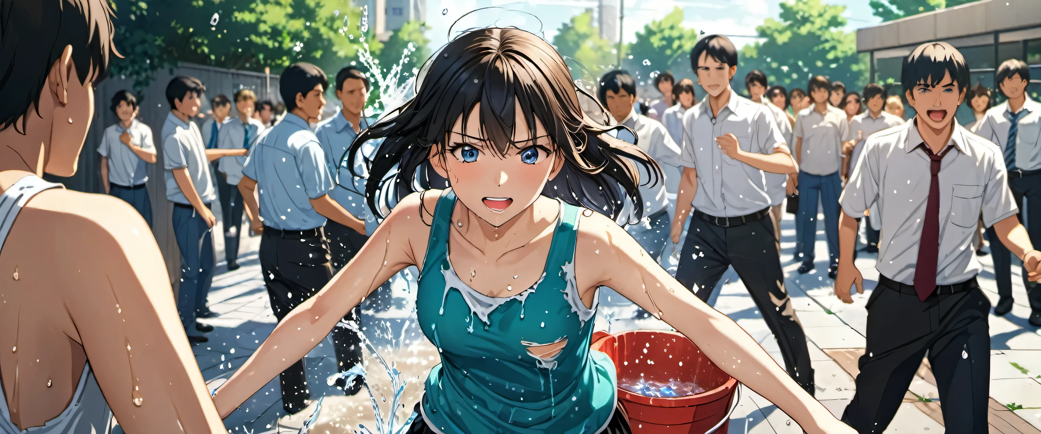 (masterpiece, best quality:1.2), nsfw, (1girl, solo), 18years old, (dark brown hair, short bob hair, bangs), medium breasts, slender body, small head:1.3, skinny, (oily skin, gleaming skin, shiny skin, sweat:1.3), (dancing:1.5), ((HIP-HOP style, hoodie sweat shirt, crop top, navel, micro shorts, sneaker shoes)), Tokyo Shibuya street, (crowd:1.1)