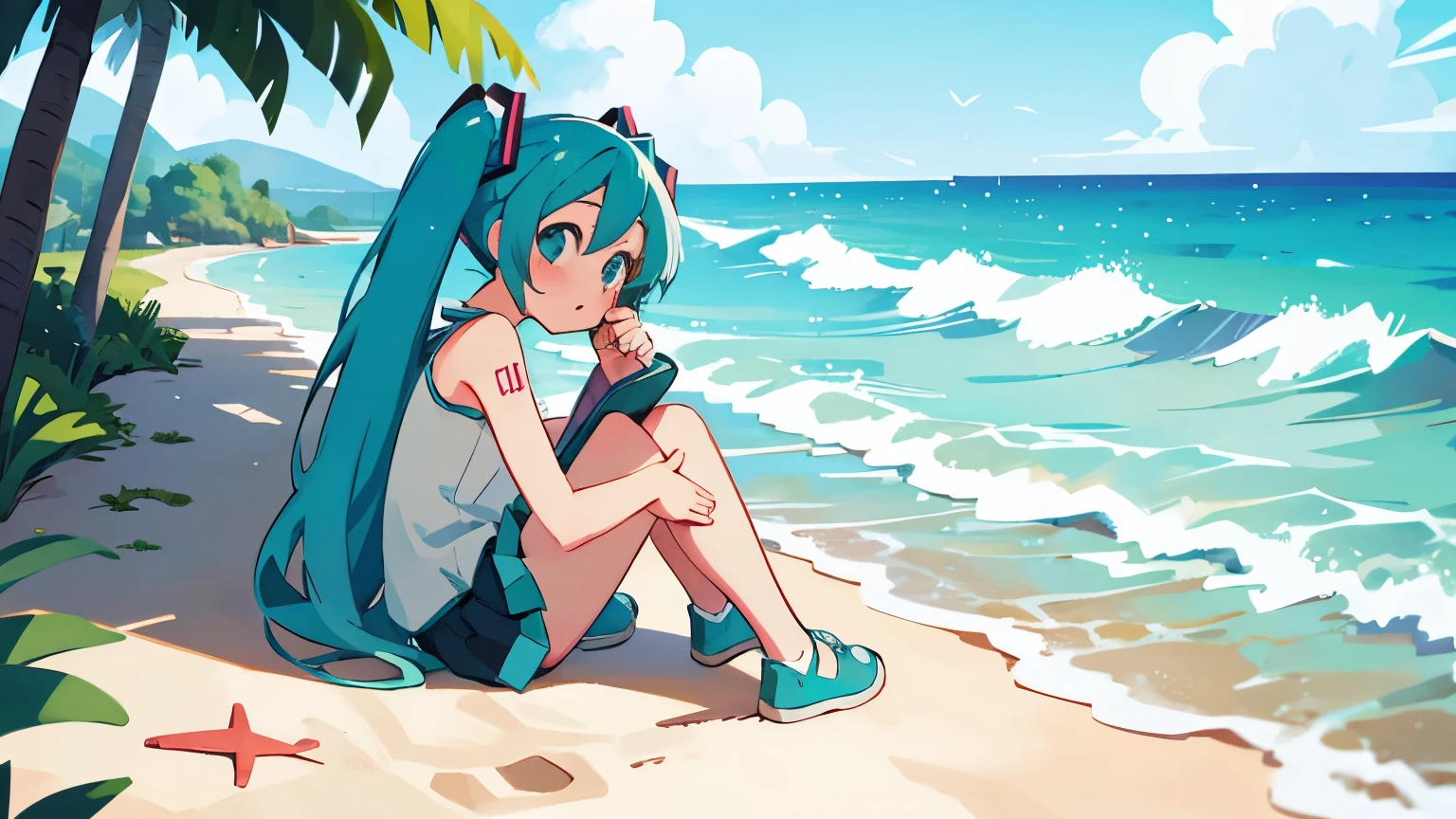 Hatsune Miku at the beach