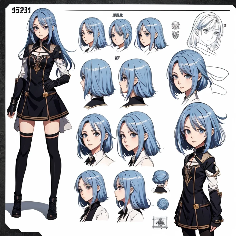 Anime style, original character, unique, character sheet