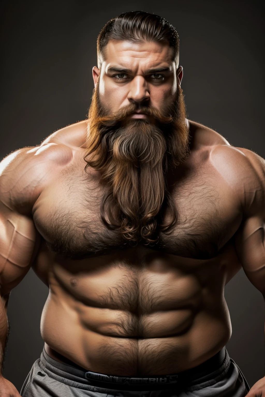 A big, mighty strong man with a muscular body, large hair, and a thick beard. ((hombre grande y potentia)), ((cuerpo musculoso)), ((pelo grande y barba densa)), Aspecto centrado en 16:9, high resolution 6 Megapixels,

Big and powerful man, ((musclebound)), ((huge body)), large beard, ((cabellera grande y barba pesada)), ((caras fuertes y rugosa)), Centered image in 16:9 aspect ratio, high resolution 6 Megapixels,

Imagine a powerful man, muscular with a well-built