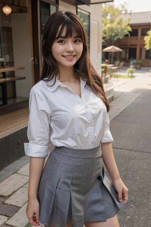 masterpiece,highest quality,(Seductive saleswoman:1),(whole body:1.3),(smile:1.5),Hyper detail on skin,Cleans pores,Perfect Face,Looks great,(Detailed facial features),Clean and nice face,(Big Breasts:1.5),(Slender),(Narrow waist:1.3),(Beautiful and thin legs),(Very short plaid skirt:1.5),(Group of elementary school girls:1.5),(Very tight shirt:1.3),(A see-through shirt that barely covers the chest)