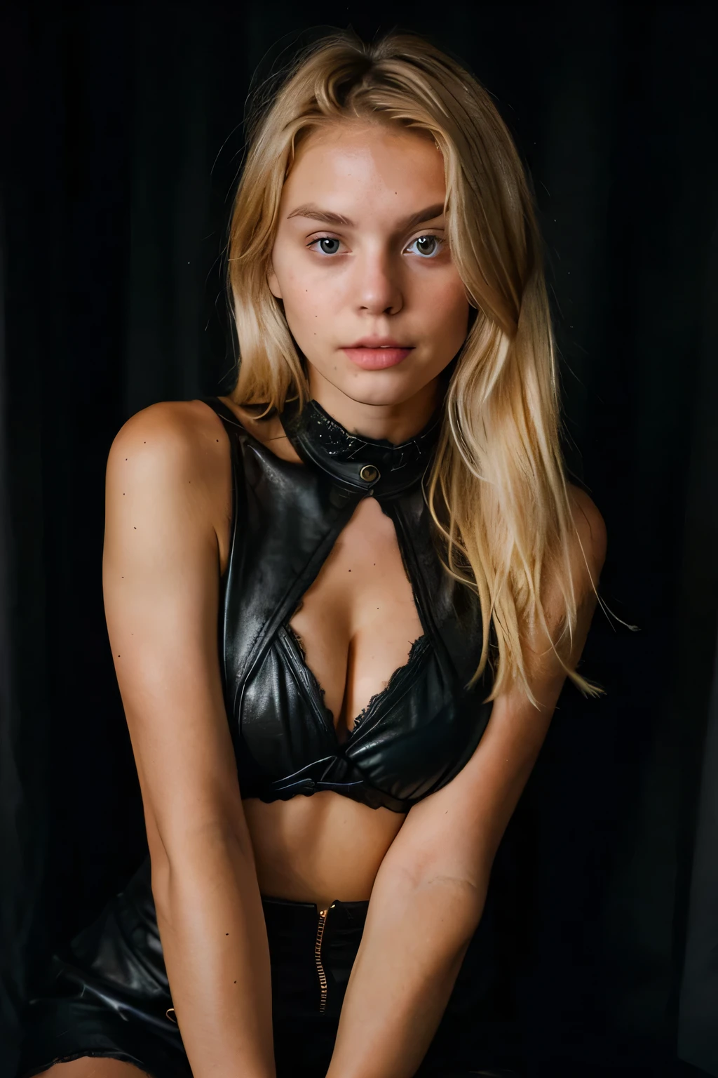 Super cute blonde in dark theme