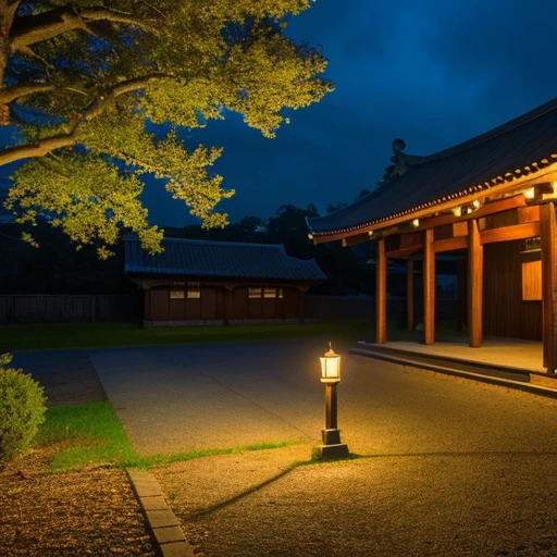 ((Safe at Work)), cherry blossoms, night sky, moon, starry sky, Shrine precincts, perfect dynamic composition, professional photos, (Nikon, ISO:50, focal distance:35mm, Aperture:5.6, shutter speed:1/125, Multi-metering pattern), ((realistic raw photo)), Ultra high definition, High resolution, 8k,