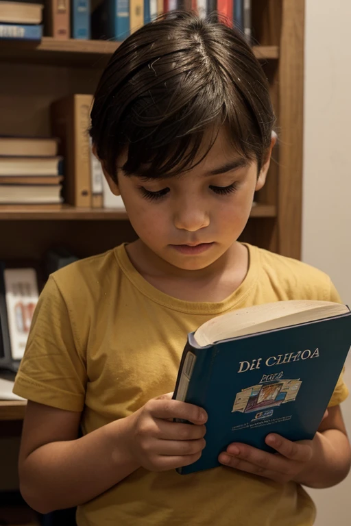 Me puedes generar una imagen de un hijo abrazando a su padre mientras este escribe un libro, en un escritorio