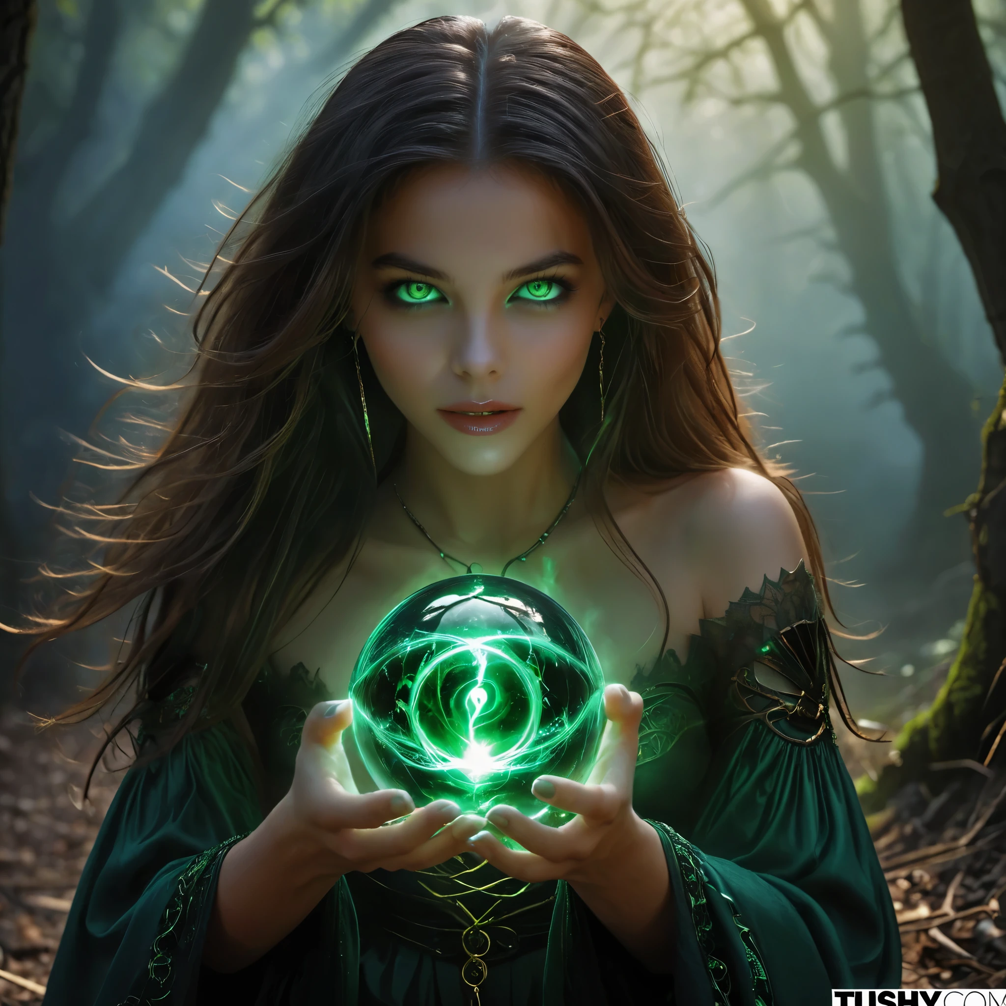 (Best Picture Quality, High Quality,Masterpiece:1.2),Ultra-Detailed,(Realistic:1.37),Summoning Spell, Sinister Devil with Innocent Beautiful Girl Face,13 Year Old Girl Face, Detailed Green Eyes, Detailed Lips, Seductive Look, ark Atmosphere, Demonic Powers, Fantasy Setting, Mysterious Lighting, Occult Magic, Bewitchingly Beautiful, Dark aura, enigmatic smile, sorcerer, casting powerful spells, enchantment, greenish tint, occult symbol, irresistible charm, supernatural being, glowing magical orb, mystical spell, sinister being, sinister background, enchanted forest, mystical beauty, enchanted power, dark charm, dark mystical  realm, magic circle, whispering wind, dark magic, enchanting charm, enchanting gaze, invisible power, forbidden art, supernatural transformation, transcendent beauty, enchanting power, devil whispering, enchanting enchantment, disturbing beauty, mystical enchantment, alluring evil, magical energy radiates, dark enchantment. (She has long, sharp claws:1.5).