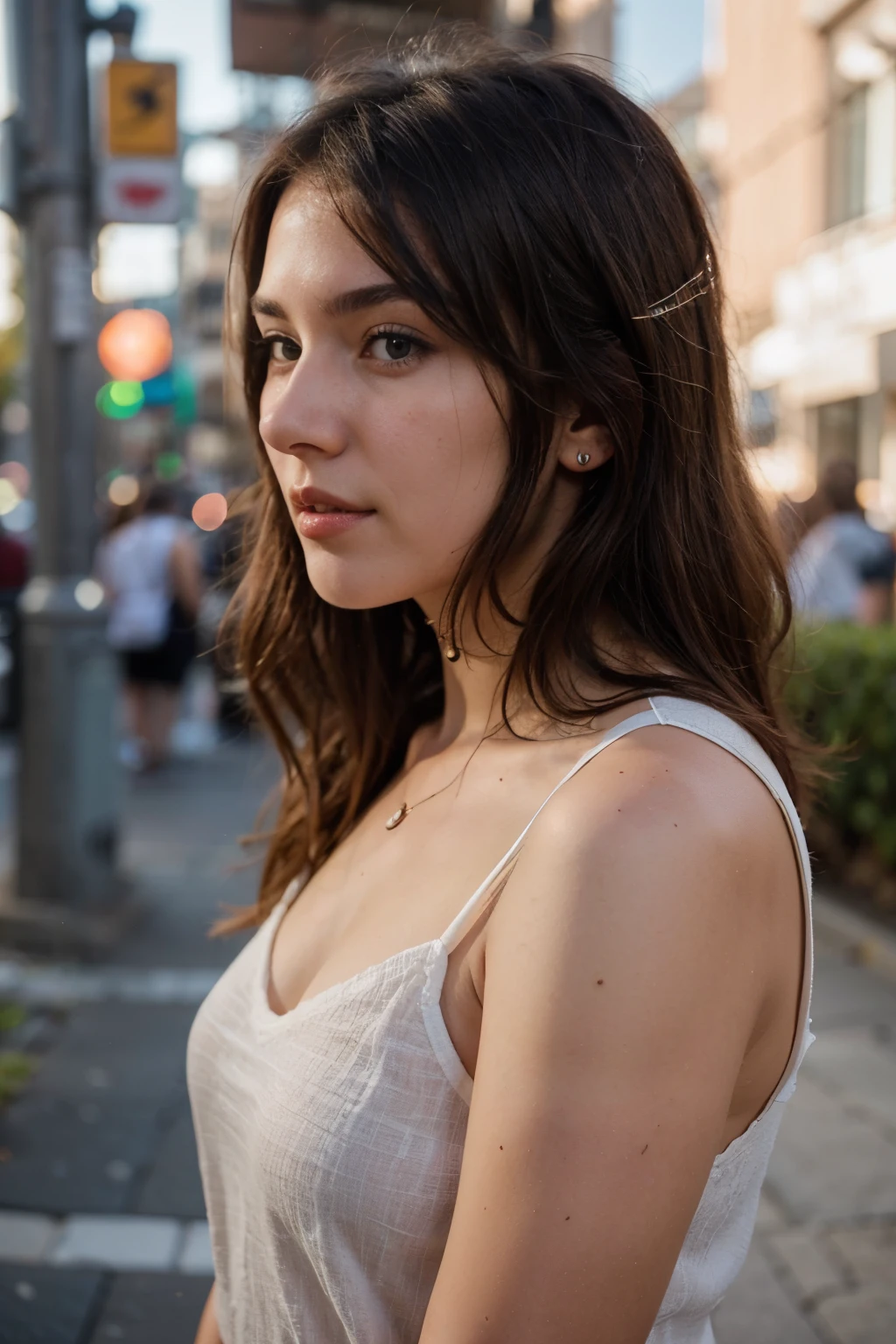 Generate profile foto Realistic Woman Brown Hair Aduler Looks Straight Ahead Age 20 Years Old Held
For profile foto for instagram