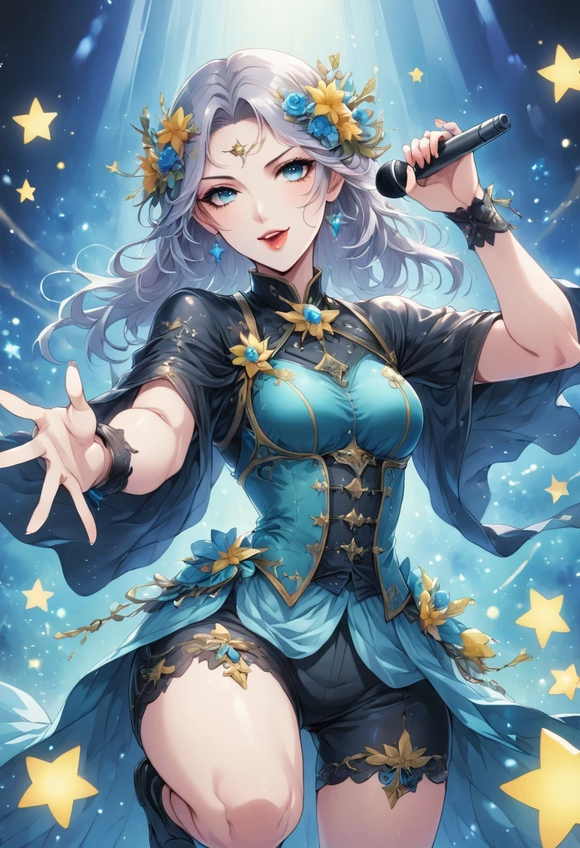 Alice Comprehensive 30, Star, Sing, perfect face, Beautiful proportions, Microphone lip sync, one person