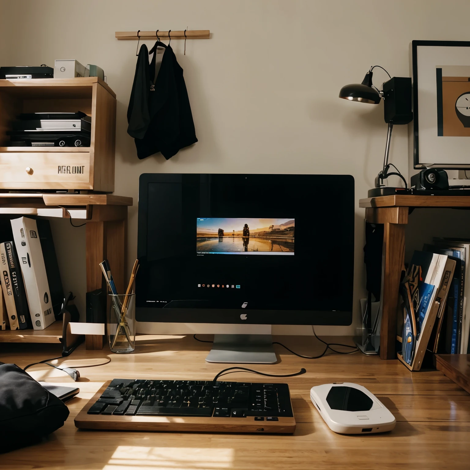 A person use computer