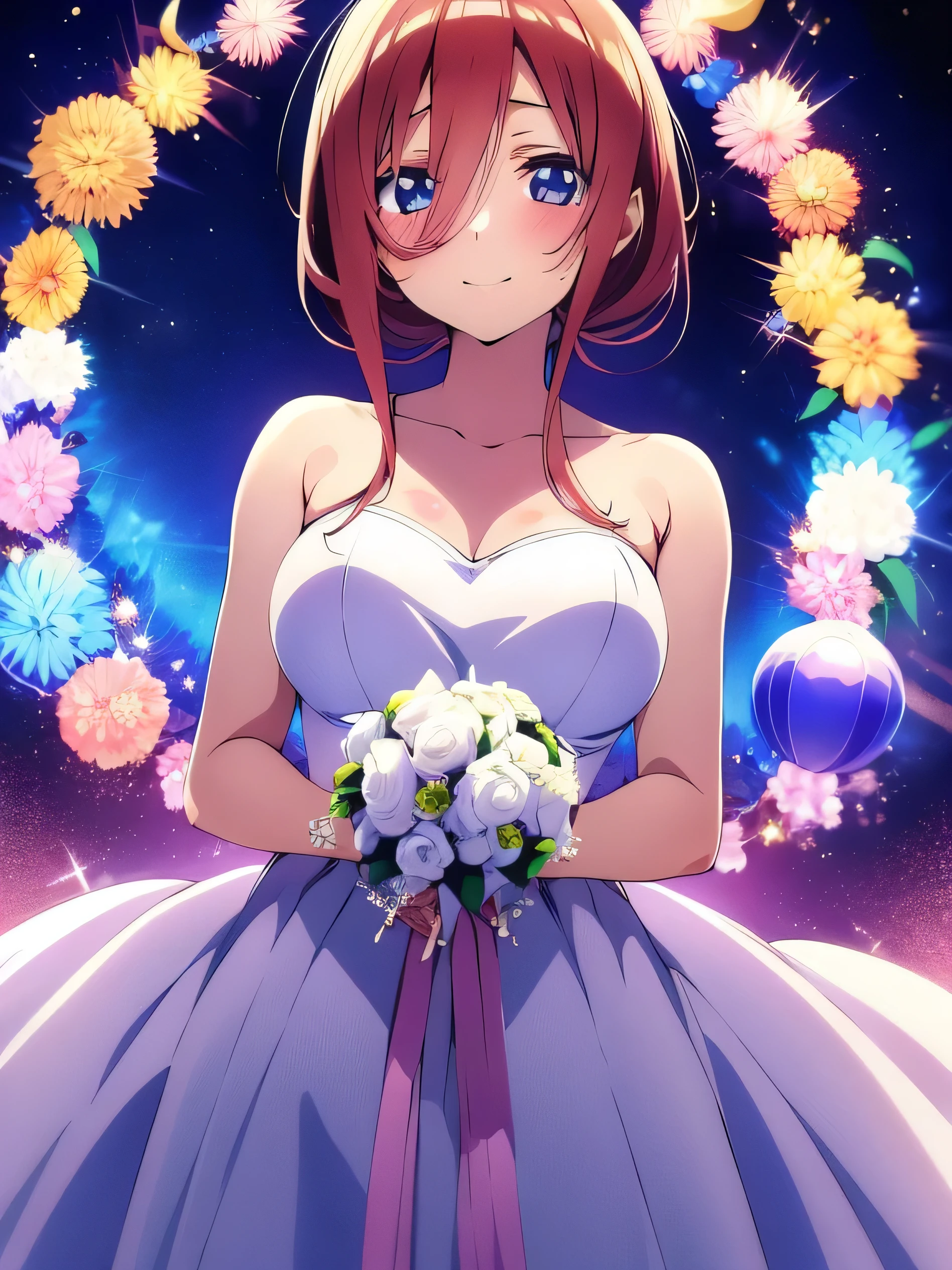 ((masutepiece)), ((Best Quality)), (Ultra-detailed), Anime style, Cute  s, 1girl in, Solo, bride, June Bride 00, ((Beautiful eyes))0, Smile