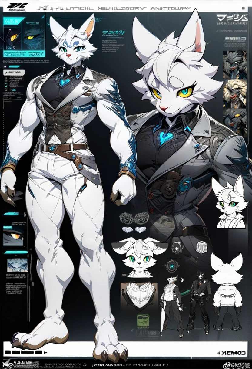 ((masterpiece)), (ultra detailed), (best quality), detailed background, (style of Science Fiction), (concept art, character sheet), game package, absurdres(highly detailed beautiful face and eyes)perfect anatomy(angelic handsome boy, kemono, child)(furry anthro),