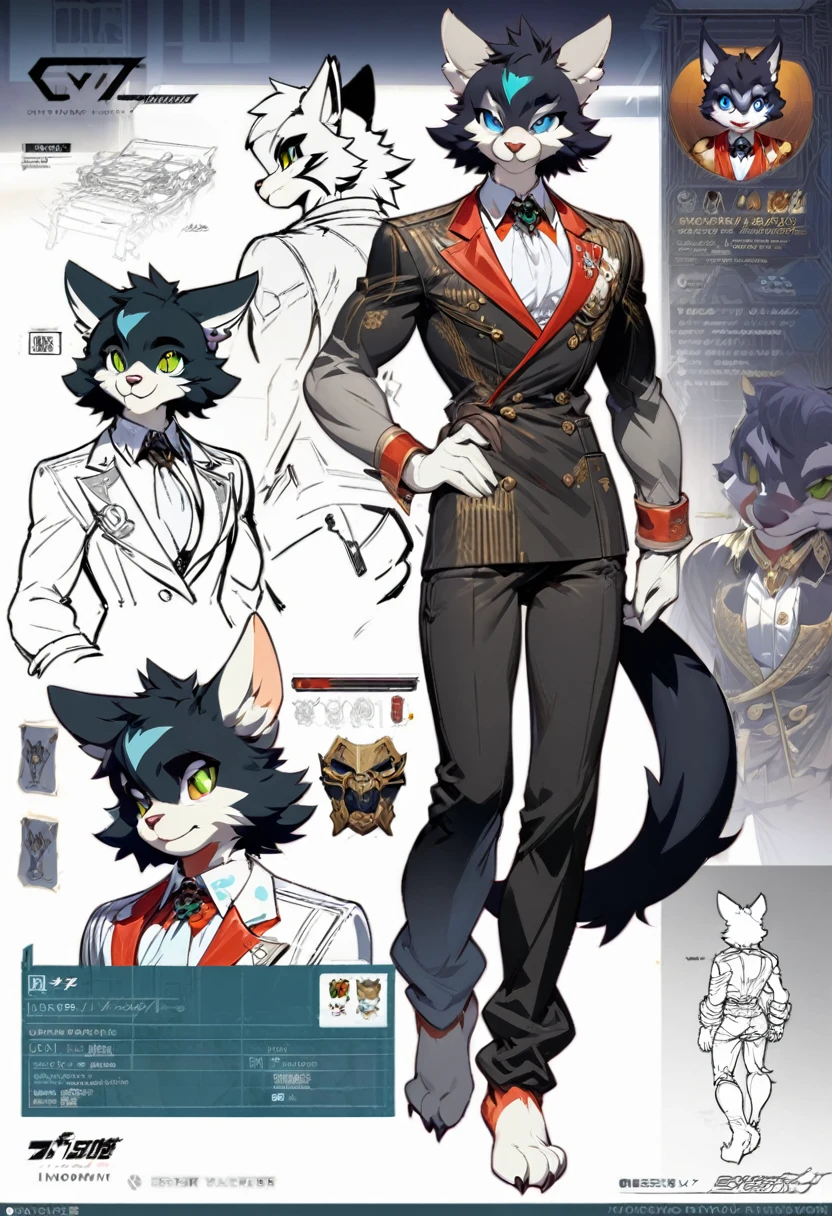 ((masterpiece)), (ultra detailed), (best quality), detailed background, (style of Science Fiction), (concept art, character sheet), game package, absurdres(highly detailed beautiful face and eyes)perfect anatomy(angelic handsome boy, kemono, )(furry anthro),