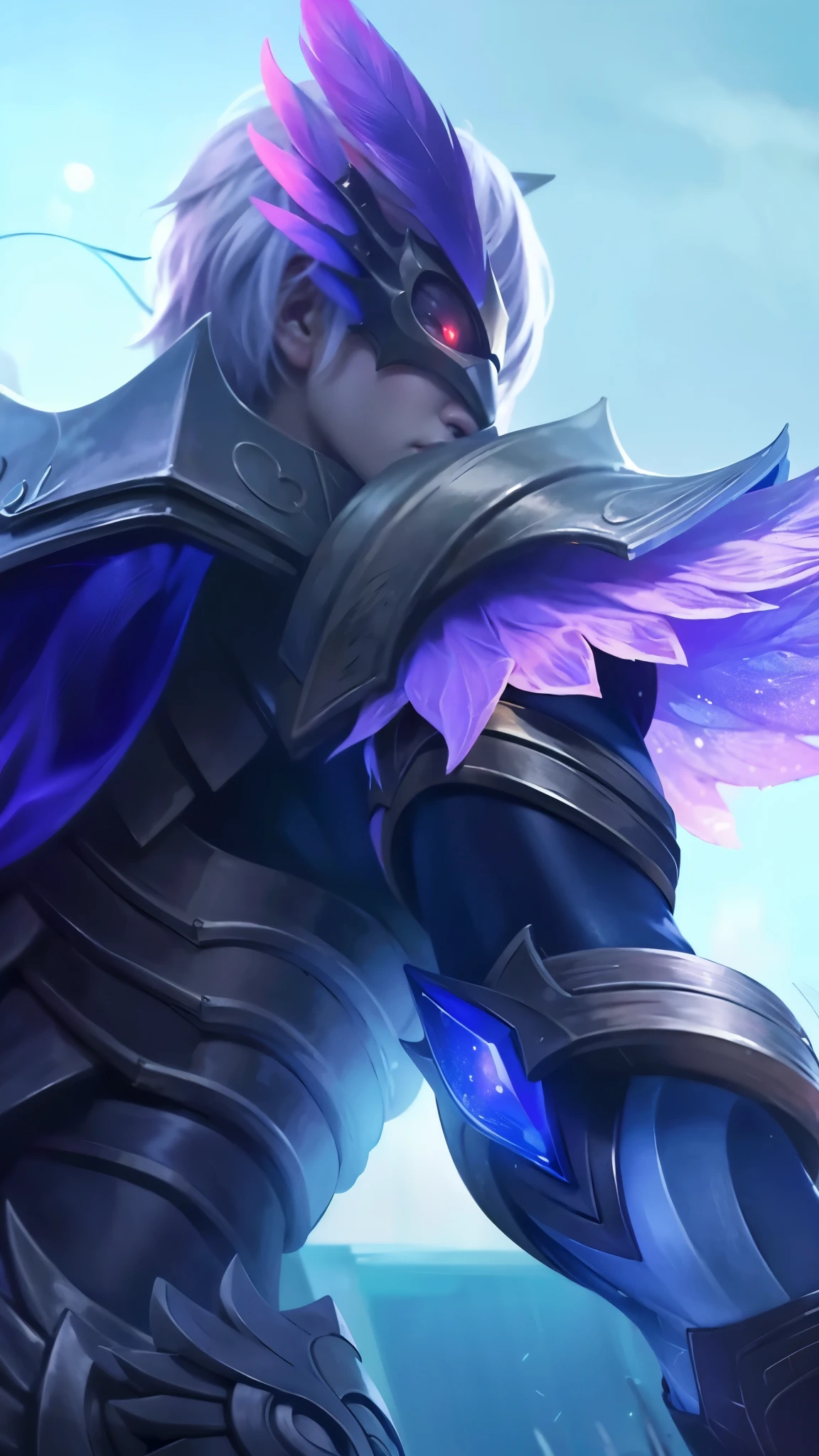 a close up of a boy in a costume with and mask, king of time reaper, mobile wallpaper, 8 k hd wallpaperjpeg artifact, 8k hd wallpaperjpeg artifact, mobile legends, official splash art, 8k, ultra hd, ultra detailed texture, hyper realistic, masterpiece, detailed texture, detailed face, detailed skin, detailed lighting, (photorealistic:1.5), best quality, beautiful lighting, cinematic lighting, professional lighting, ultra highres, realistic, detailed hair, real hair, high quality, (realskin:1.5), extremely detailed, finely detail, ultra-detailed