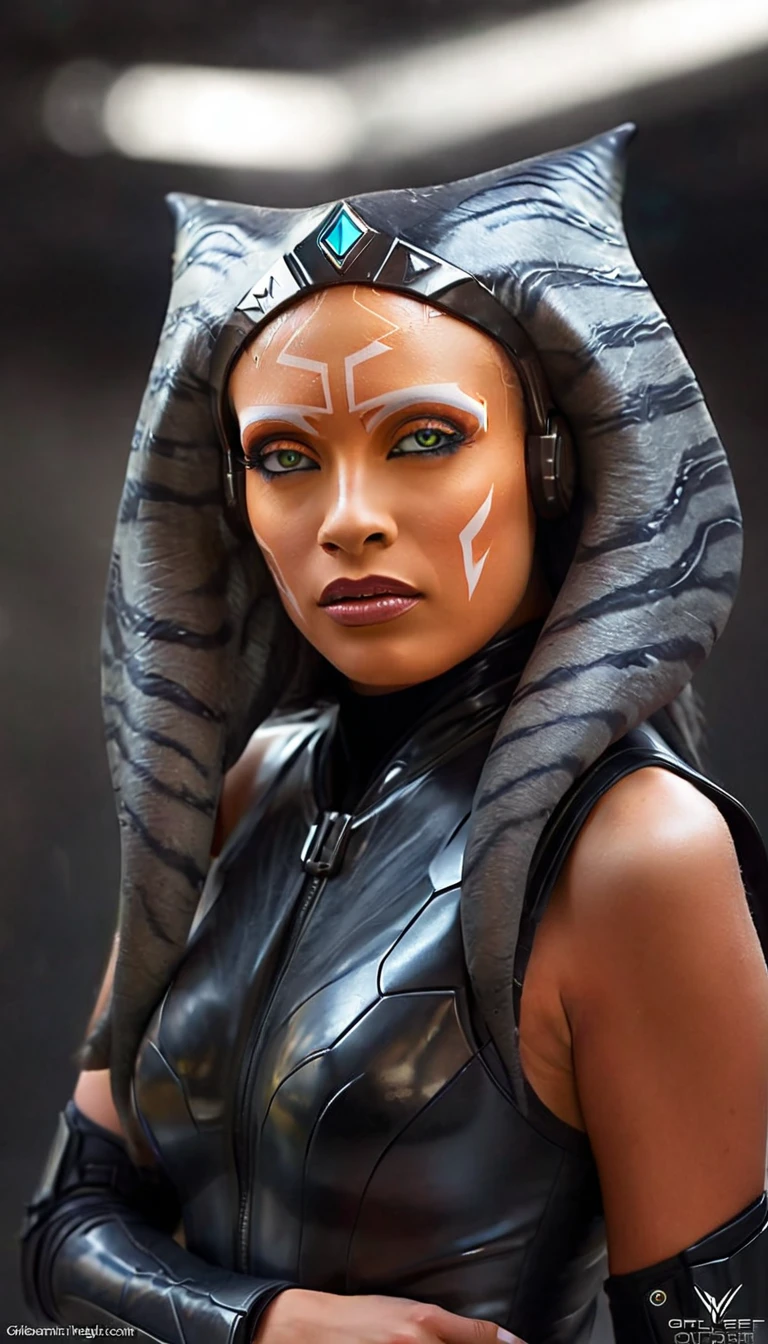 latex, bright yellow eyes, ultra-detailed,vibrant colors,sci-fi,portrait,dramatic lighting,detailed facial features,dark background,long hair,glowing eyes,futuristic clothing,expressionless face,metallic texture,bright highlights,high contrast,radiant colors,artificial intelligence theme,sharp focus,technological elements,shadows and highlights,ethereal glow,neon lights,stormy atmosphere,otherworldly setting,unconventional composition,sharp lines,sleek design,mysterious atmosphere,unearthly beauty,digital enhancements,advanced technology,glowing circuitry,abstract background,ominous presence,subtle reflections,energetic pose,unique perspective,foreshortening effect,symmetrical composition,imposing presence,dynamic energy,striking visual impact,translucent overlays,organic and mechanical fusion. 