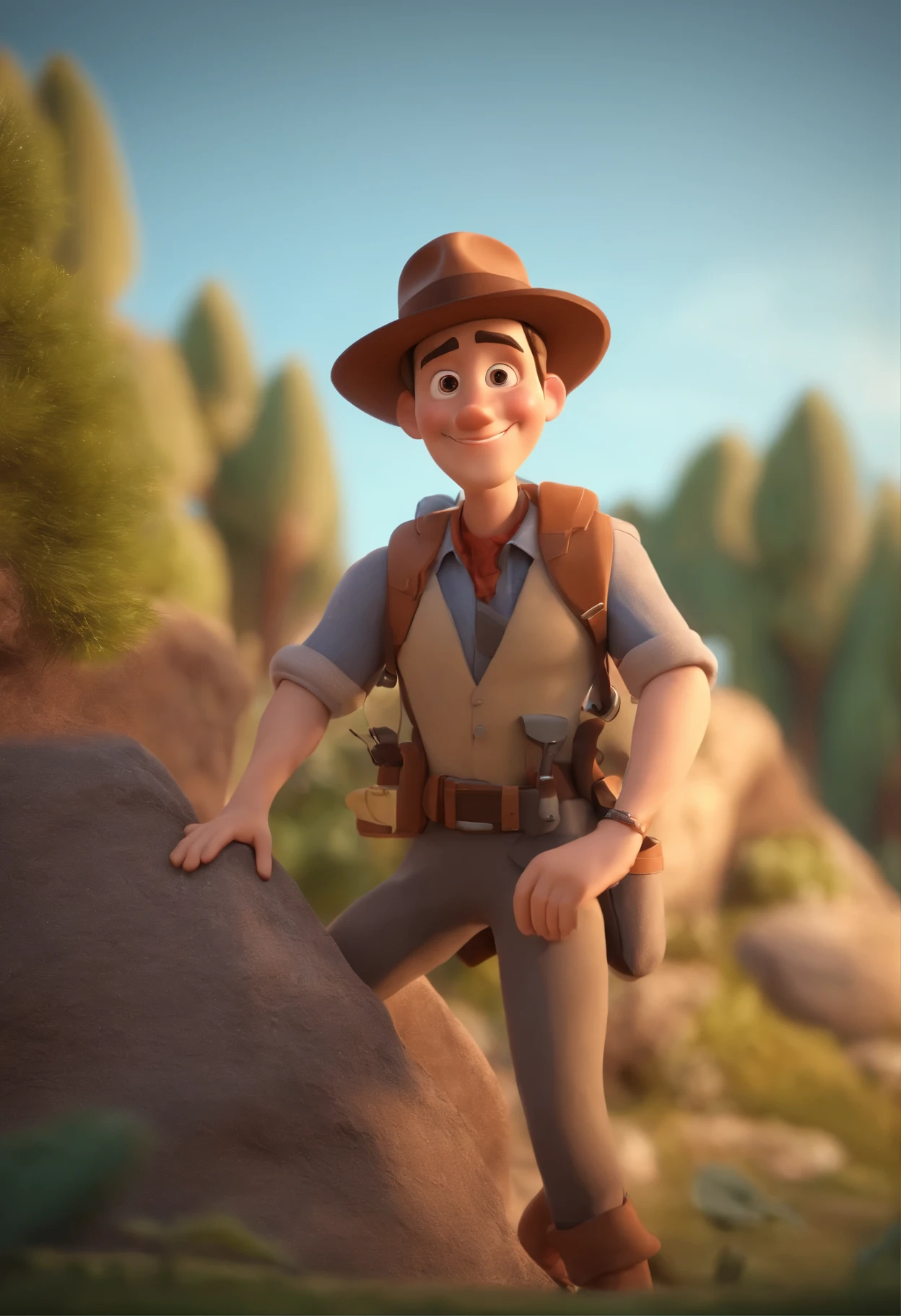 Cartoon Character of a 25 Year Old Man Combed to the Side, animation character, personaje estilizado, animation style rendering, 3D estilizado, Arnold Maya renderizado, Render 3D estilizado, Toon render keyshot, Personaje 3D, Personaje 3D, Stylized 3D rendering, renderizado de personajes 3d, personaje animado, Close-up character, Pose del personaje,  (Estilo Pixar) (parte maestra:1.2) (bokeh) (Mejor calidad) (piel detallada) (textura detallada) (8K) (arcilla) (cinematic lighting) (sharp focus