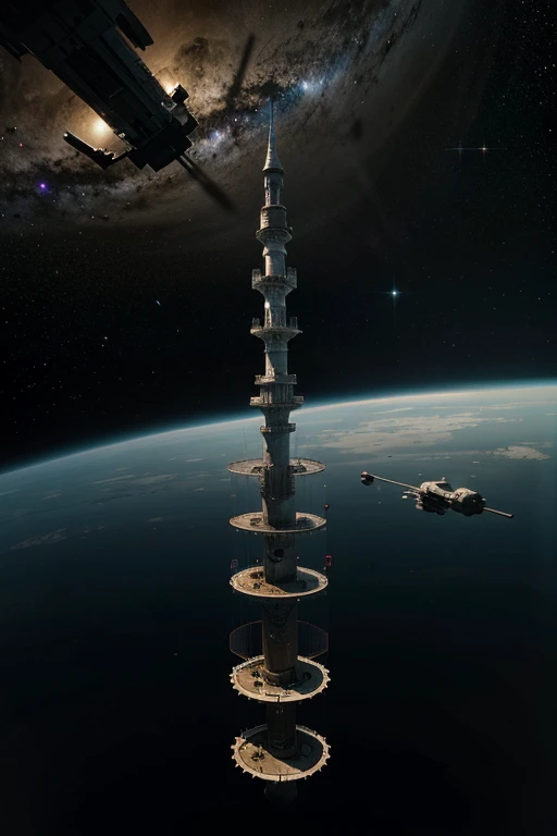 make an endless tower, Floating in the middle of space