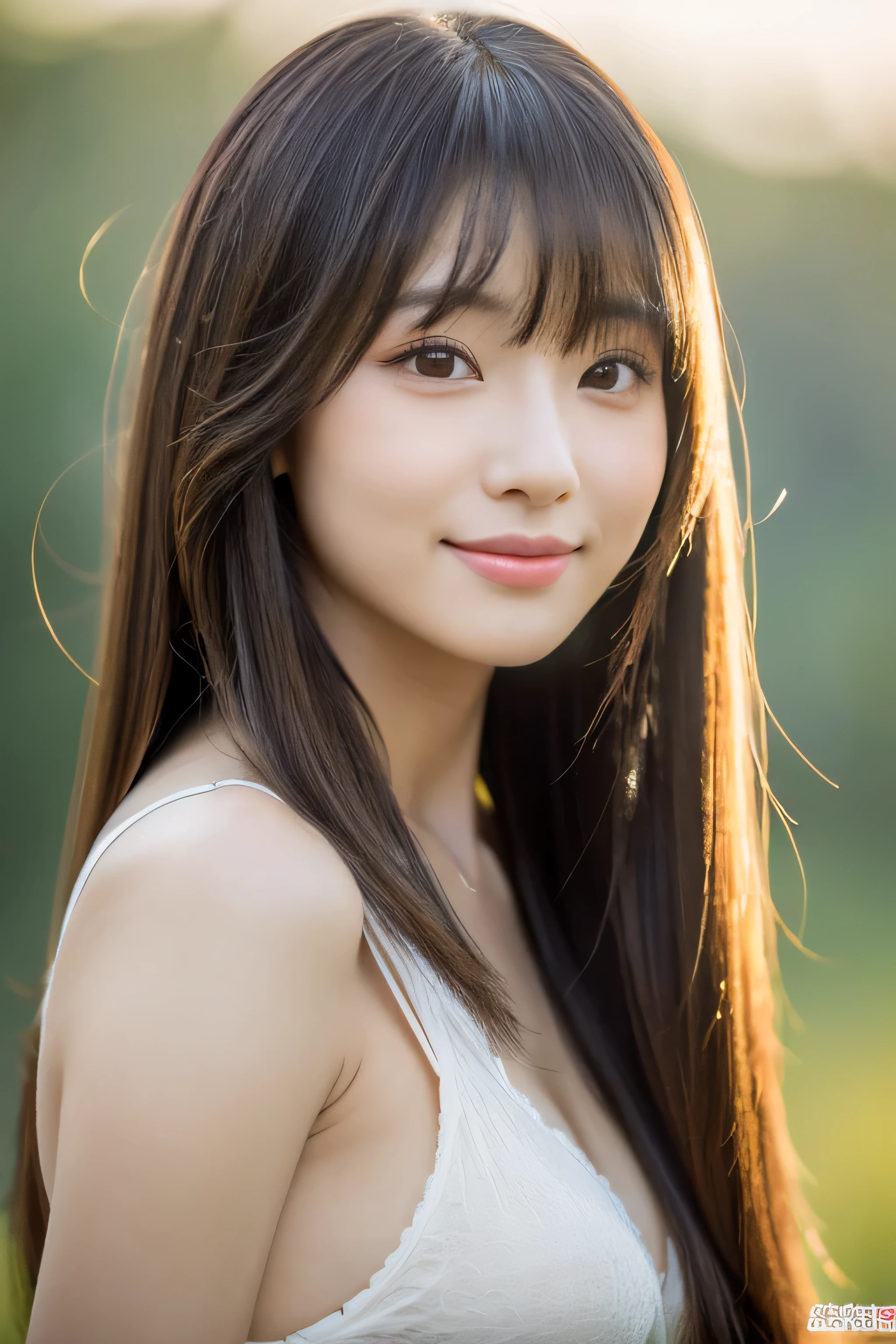 (One Japanese woman, 24 years old) (Her long bangs, which reach down to her eyes, are neatly trimmed..) ((She was in a prairie without a cloud, no obstacles, no furniture.、Standing in a graceful pose, To the viewer)) ((highest quality)), ((masterpiece)), (be familiar with), perfect face (Highly detailed 8K) (Stable diffusion model) (Her skin is a typical Japanese skin color.、Very detailed.) dynamic lighting (Real photos by professional photographers) (Her hair is very shiny, shiny, Fine and detailed.、And as beautiful as silk) (Huge breasts) (She only wears white silk panties) (Her face is slim and dignified.., long slit eyes..々nice face) (Her bangs are neatly trimmed) (She looks at the viewer with a shy smile) (Her hair is very long and straight, Up to the waist.) (Her hair is incredibly long, Her waist is long, And very straight.) (She has perfect beautiful makeup Lipstick is light red A solid eyeliner) (She stands beautifully、Facing the viewer.) (Her hair is a very beautiful black color.) (Her hair is a beautiful blonde) (Her hair color is light brown)