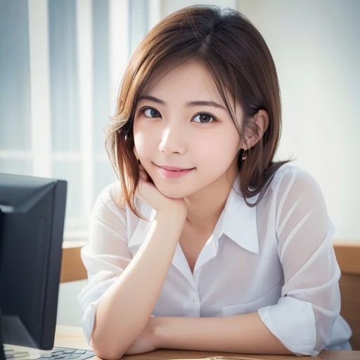 (Safe at Work:1.2), (realistic raw photo:1.6), (Ultra high definition, textured skin, professional photos), Portrait, dynamic composition, A mature and seductive girl, Japanese high school student, (Captivate you:0.9), perfect body, Appearance that will make you fall in love at first sight, A charming smile, beautiful skin, (transparency:1.1), attractive lips, Elegant clothing