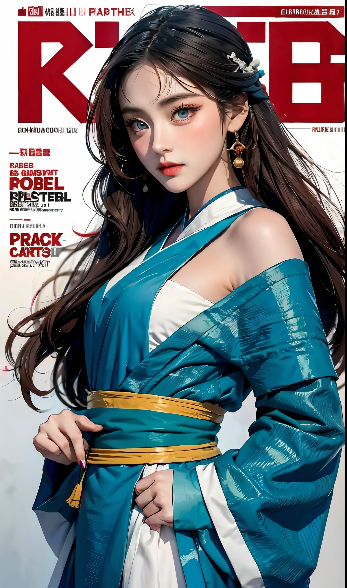 best quality, master, highres, wuxia 1girl, Hanfu, super Beautiful face, super beautiful eye, Super beautiful hair Super beautiful face，Super beautiful eyes，Super beautiful hair，MagazineCover，