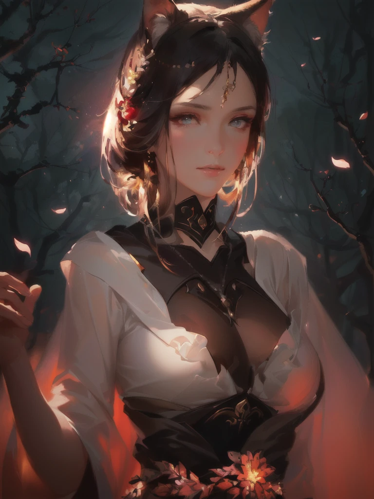 masterpiece, Best quality, (чрезвычайно подробные обои CG Unity 8k), (Best quality), (Best Illustration), (best shadow), absurdity, Realistic lighting, (abyss), beautiful detailed glow, art by Peter MohrBacher,cherry tree, cherry petals