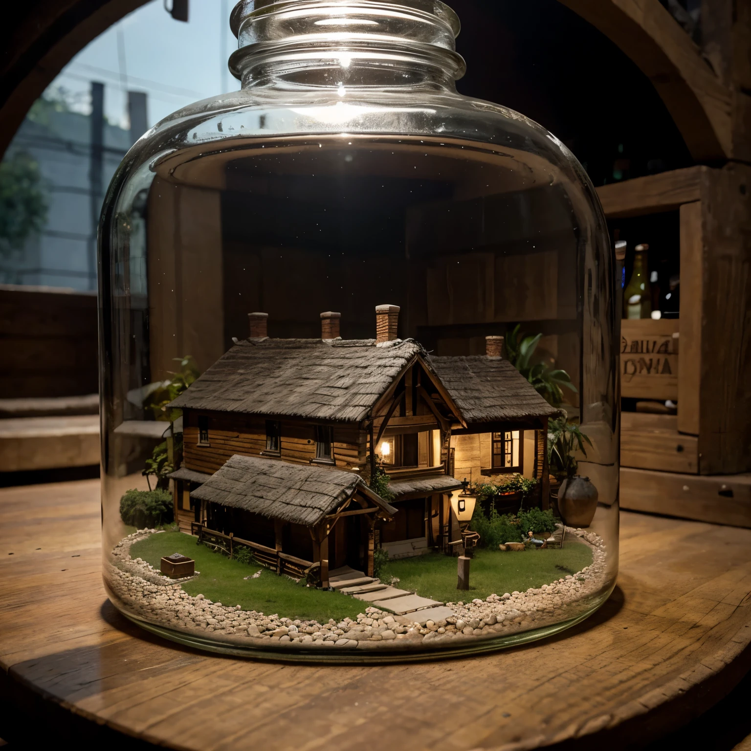 Ultra hd village inside a bottle