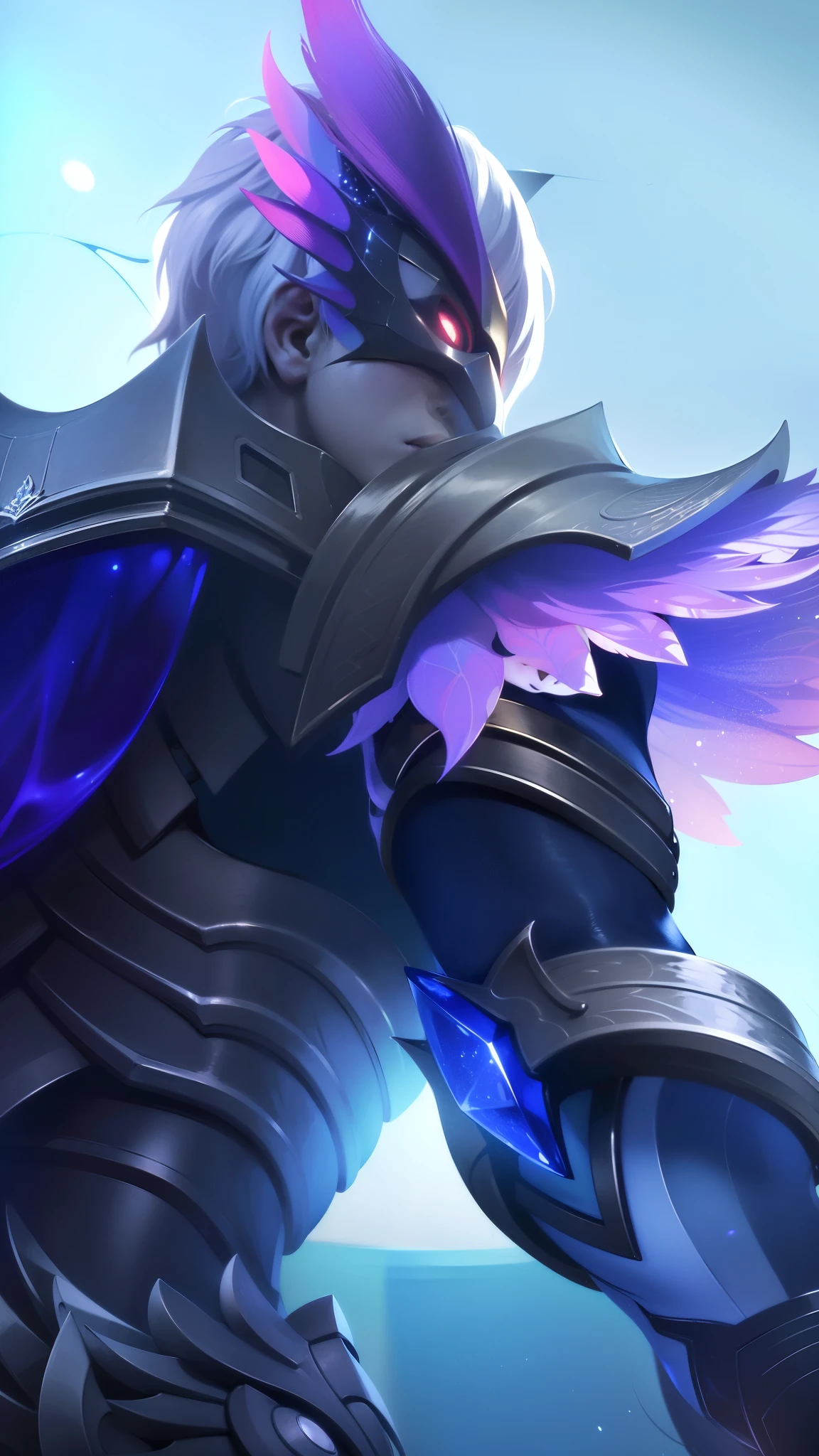 a close up of a boy in a costume with and mask, king of time reaper, mobile wallpaper, 8 k hd wallpaperjpeg artifact, 8k hd wallpaperjpeg artifact, mobile legends, official splash art, 8k, ultra hd, ultra detailed texture, hyper realistic, masterpiece, detailed texture, detailed face, detailed skin, detailed lighting, (photorealistic:1.5), best quality, beautiful lighting, cinematic lighting, professional lighting, ultra highres, realistic, detailed hair, real hair, high quality, (realskin:1.5), extremely detailed, finely detail, ultra-detailed, smile